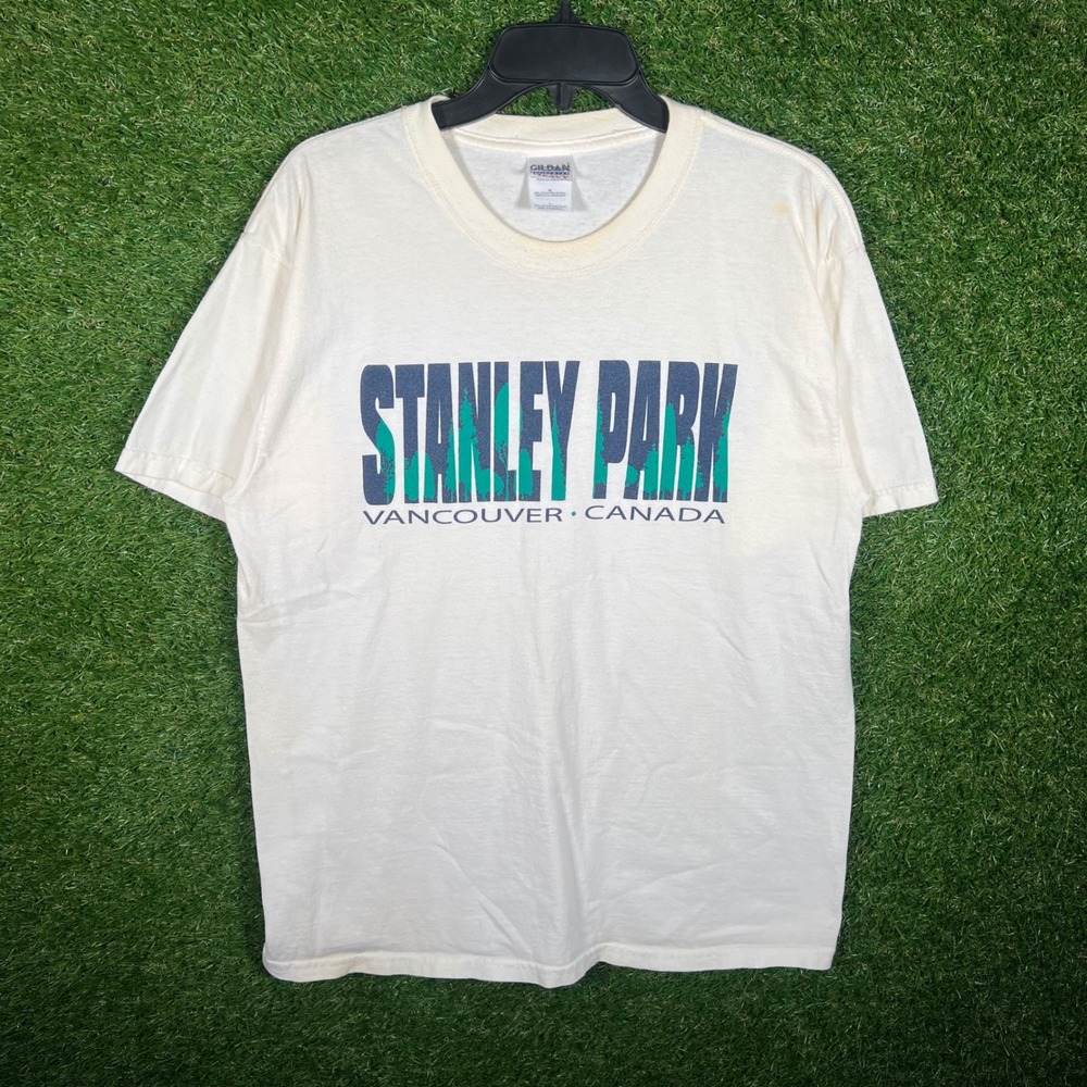 Vintage Stanley Park Vancouver Canada T Shirt Mens Large Gildan Heavy Cotton